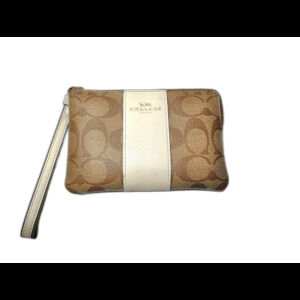 Coach Wristlet One Size Modern Beige and Cream Ballet Core Mini Wristlet